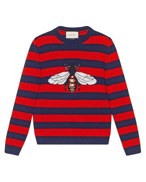 gucci bee striped sweater|gucci sweater hoodie.